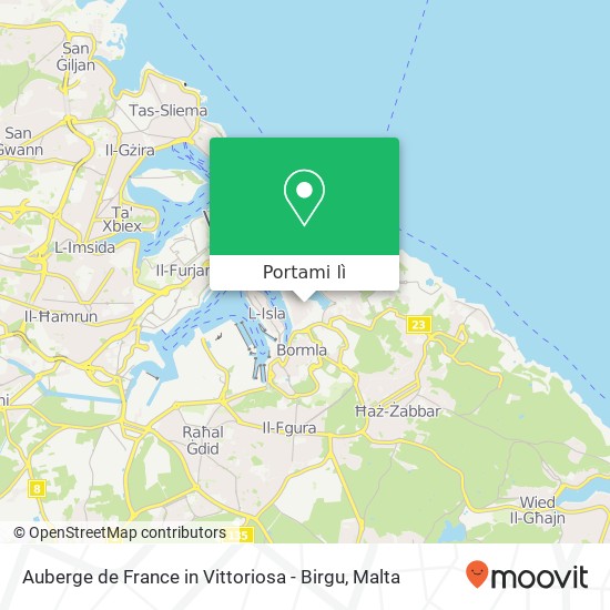 Mappa Auberge de France in Vittoriosa - Birgu