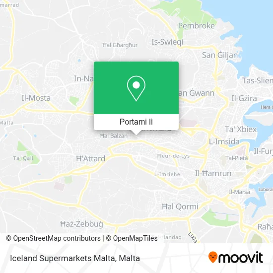 Mappa Iceland Supermarkets Malta