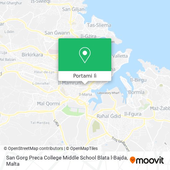 Mappa San Gorg Preca College Middle School Blata l-Bajda