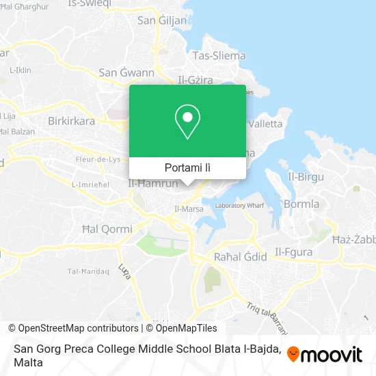 Mappa San Gorg Preca College Middle School Blata l-Bajda