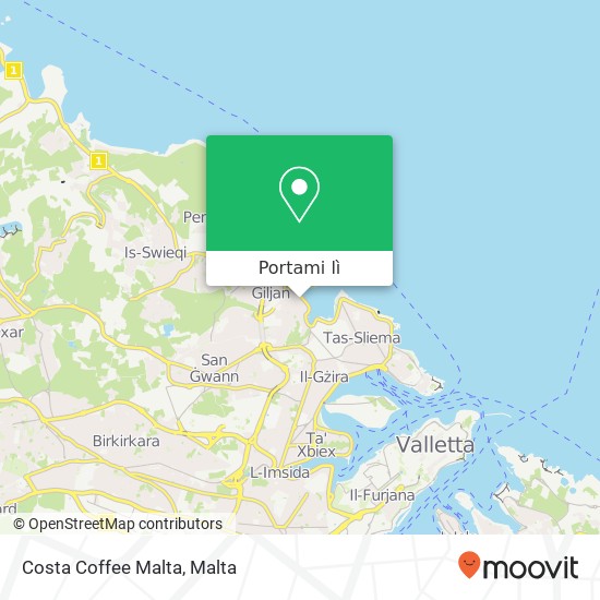 Mappa Costa Coffee Malta