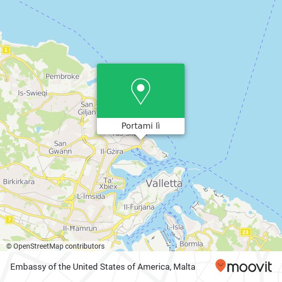 Mappa Embassy of the United States of America