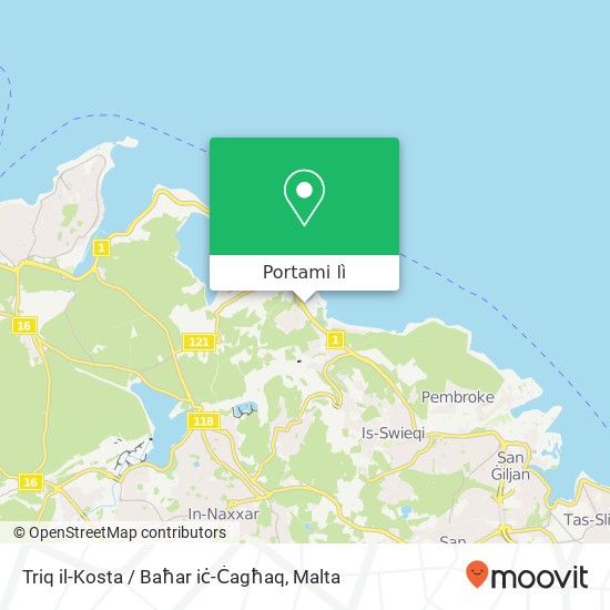 Mappa Triq il-Kosta / Baħar iċ-Ċagħaq