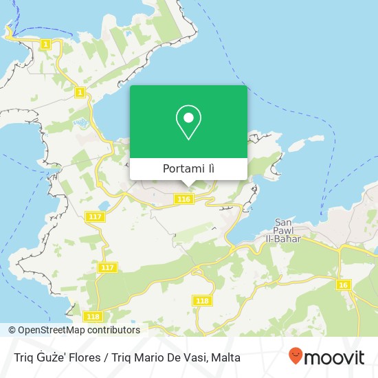 Mappa Triq Ġuże' Flores / Triq Mario De Vasi