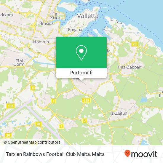 Mappa Tarxien Rainbows Football Club Malta