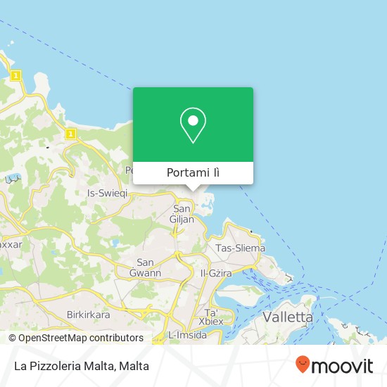 Mappa La Pizzoleria Malta