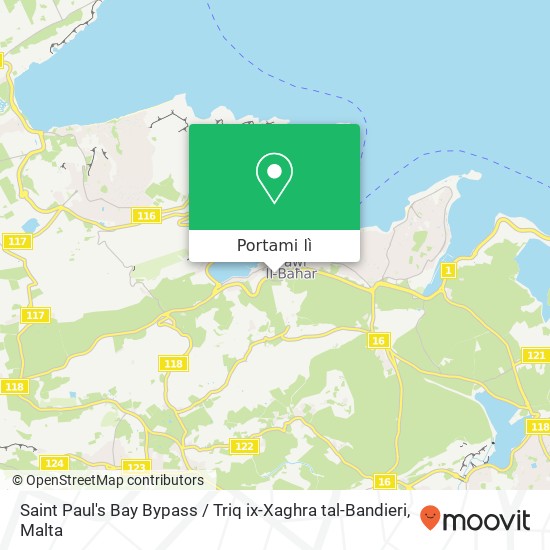 Mappa Saint Paul's Bay Bypass / Triq ix-Xaghra tal-Bandieri