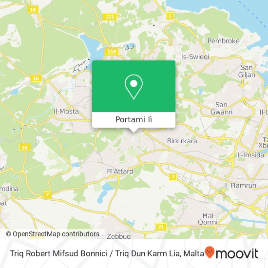 Mappa Triq Robert Mifsud Bonnici / Triq Dun Karm Lia