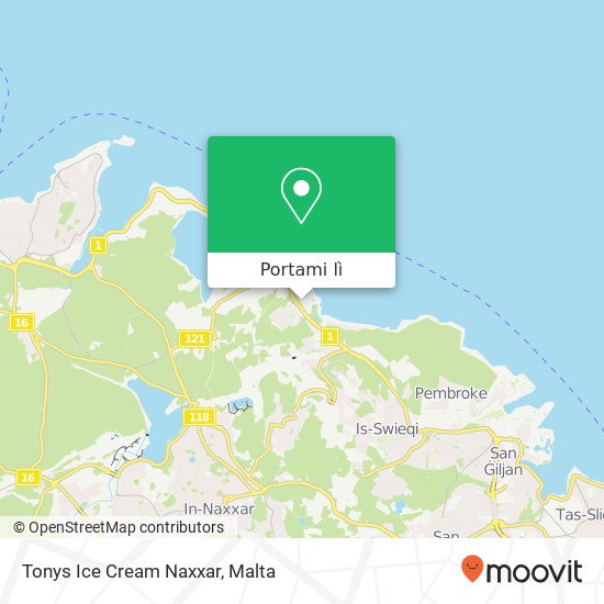 Mappa Tonys Ice Cream Naxxar