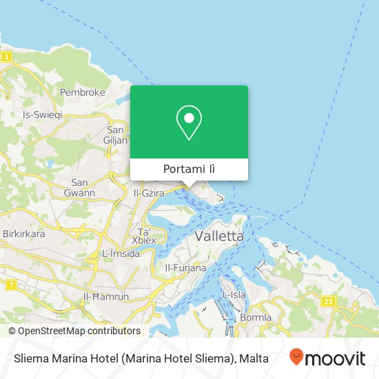 Mappa Sliema Marina Hotel