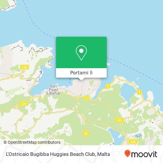 Mappa L'Ostricaio Bugibba Huggies Beach Club