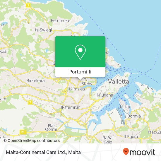 Mappa Malta-Continental Cars Ltd.