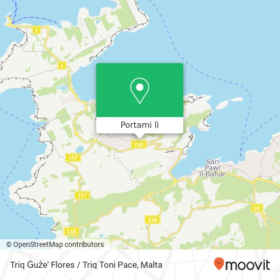 Mappa Triq Ġuże' Flores / Triq Toni Pace