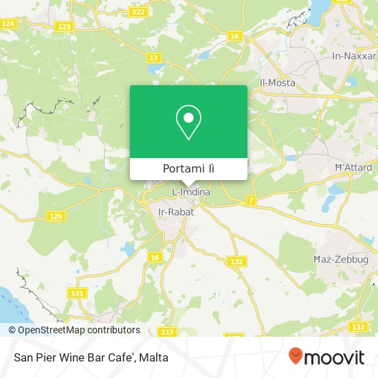 Mappa San Pier Wine Bar Cafe', Triq l-Imħażen Mdina MDN