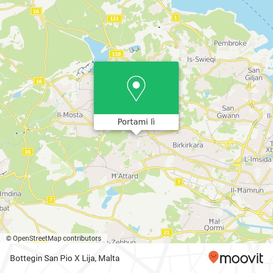 Mappa Bottegin San Pio X Lija, Misraħ tat-Trasfigurazzjoni Lija LJA