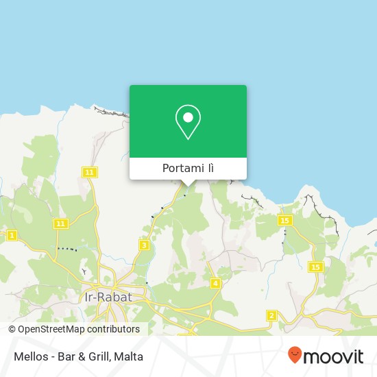 Mappa Mellos - Bar & Grill, Triq il-Wied Żebbuġ MFN