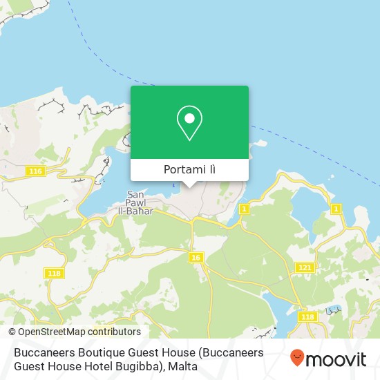 Mappa Buccaneers Boutique Guest House (Buccaneers Guest House Hotel Bugibba)