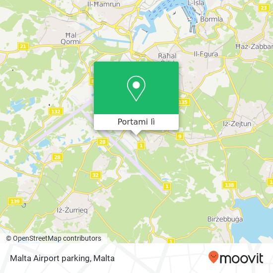 Mappa Malta Airport parking