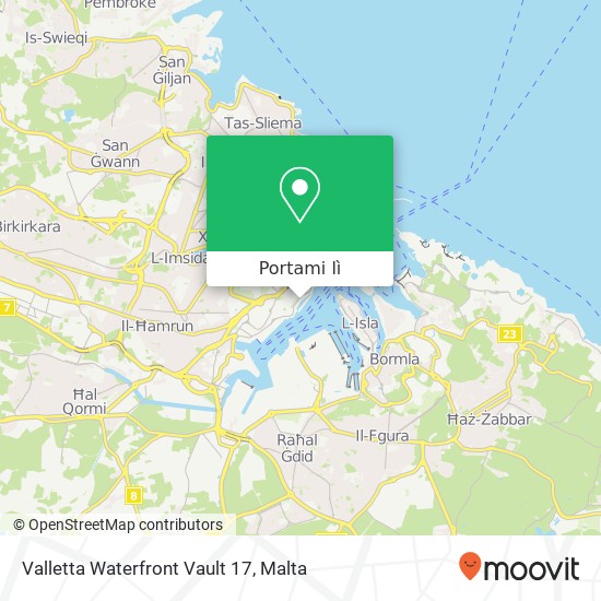 Mappa Valletta Waterfront Vault 17