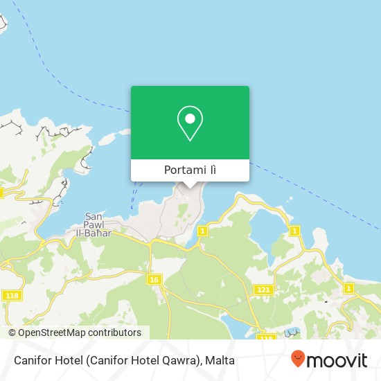 Mappa Canifor Hotel (Canifor Hotel Qawra)