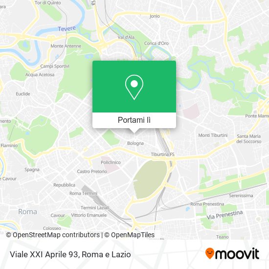 Mappa Viale XXI Aprile  93