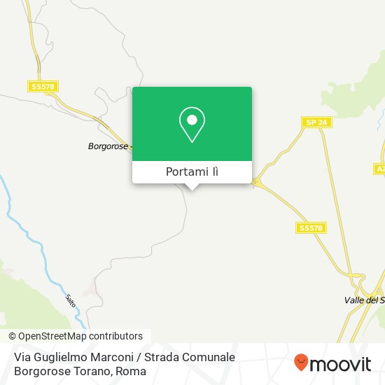 Mappa Via Guglielmo Marconi / Strada Comunale Borgorose Torano
