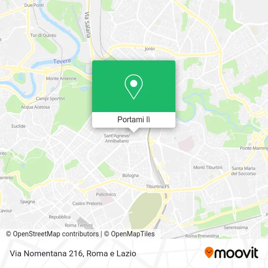 Mappa Via Nomentana  216