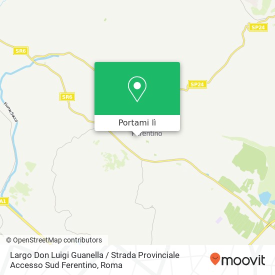 Mappa Largo Don Luigi Guanella / Strada Provinciale Accesso Sud Ferentino
