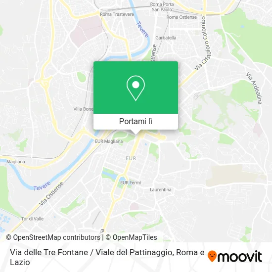 Mappa Via delle Tre Fontane / Viale del Pattinaggio