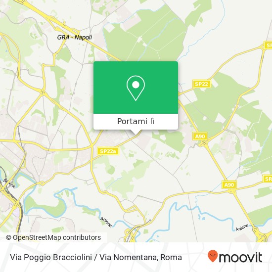 Mappa Via Poggio Bracciolini / Via Nomentana