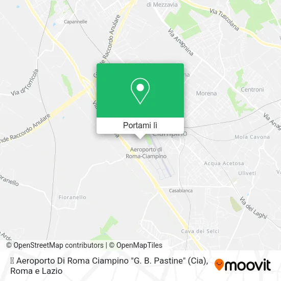 Mappa ✈ Aeroporto Di Roma Ciampino "G. B. Pastine"