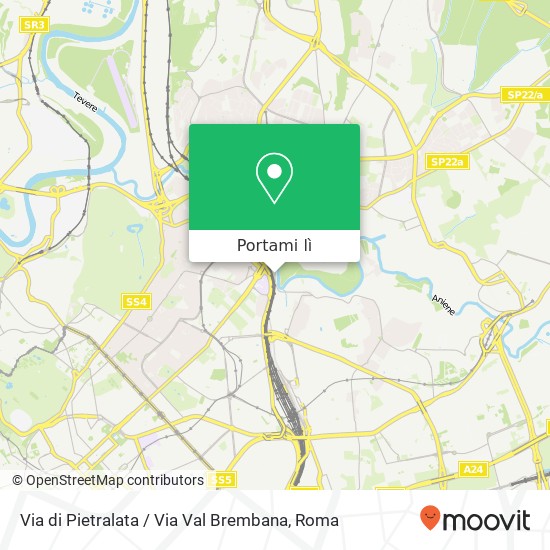 Mappa Via di Pietralata / Via Val Brembana