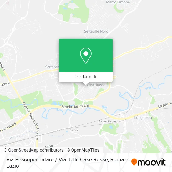 Mappa Via Pescopennataro / Via delle Case Rosse