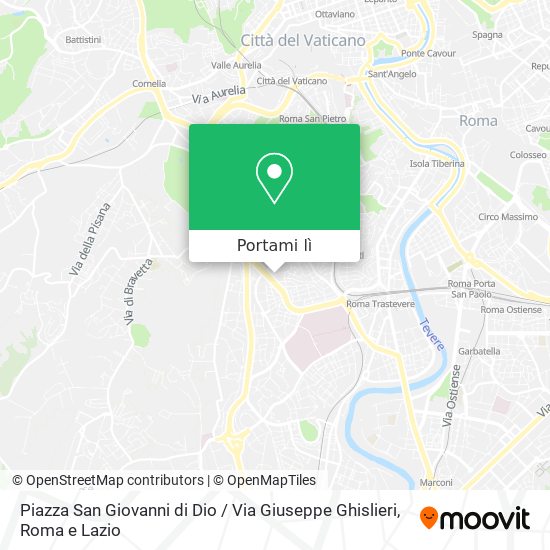 Mappa Piazza San Giovanni di Dio / Via Giuseppe Ghislieri