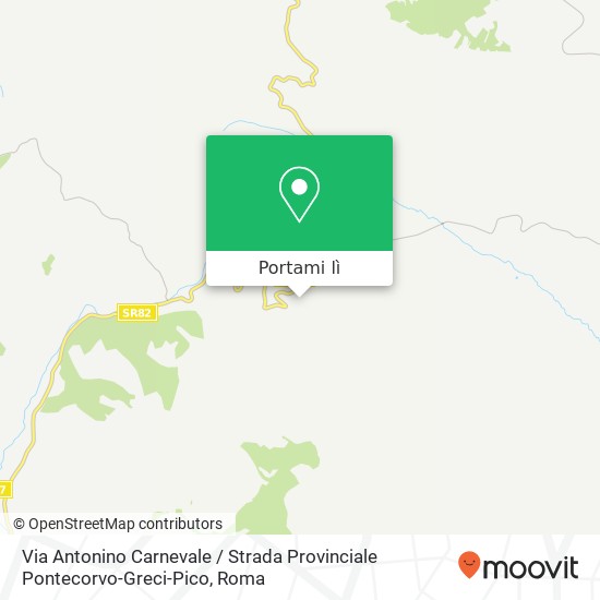 Mappa Via Antonino Carnevale / Strada Provinciale Pontecorvo-Greci-Pico
