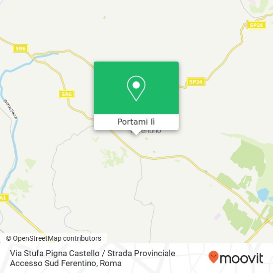 Mappa Via Stufa Pigna Castello / Strada Provinciale Accesso Sud Ferentino