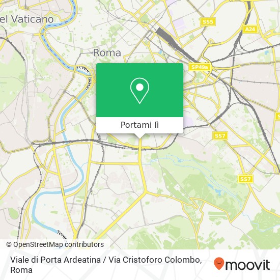 Mappa Viale di Porta Ardeatina / Via Cristoforo Colombo