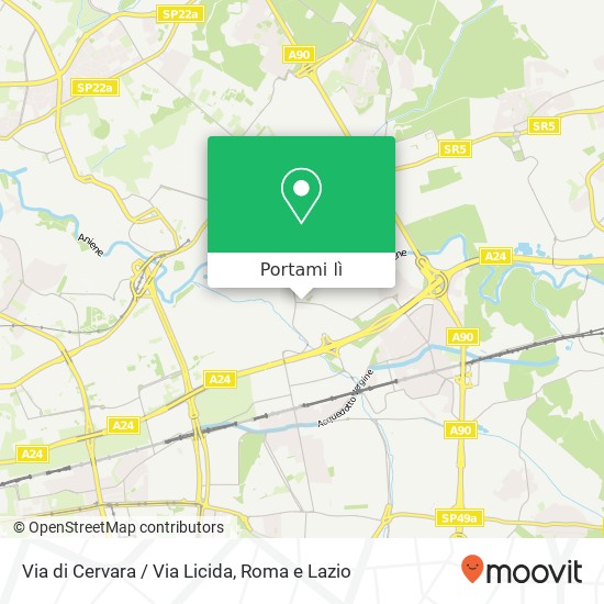 Mappa Via di Cervara / Via Licida