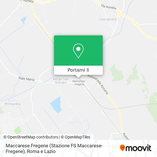 Mappa Maccarese Fregene (Stazione FS Maccarese-Fregene)