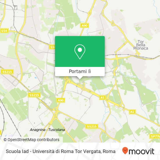 Mappa Scuola Iad - Università di Roma Tor Vergata