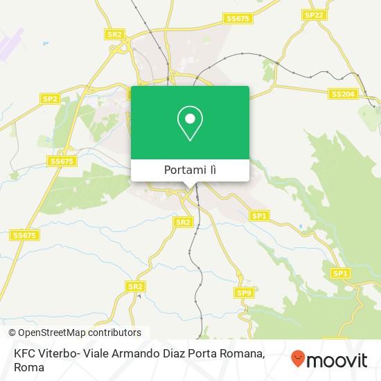 Mappa KFC Viterbo- Viale Armando Diaz Porta Romana