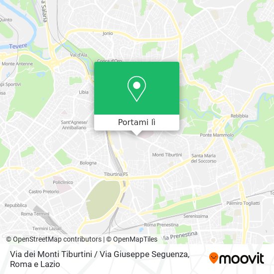 Mappa Via dei Monti Tiburtini / Via Giuseppe Seguenza