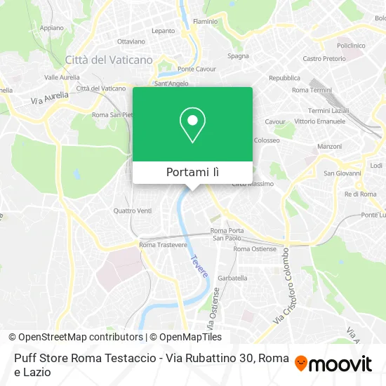 Mappa Puff Store Roma Testaccio - Via Rubattino 30