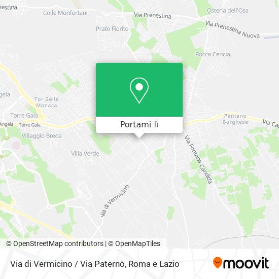 Mappa Via di Vermicino / Via Paternò
