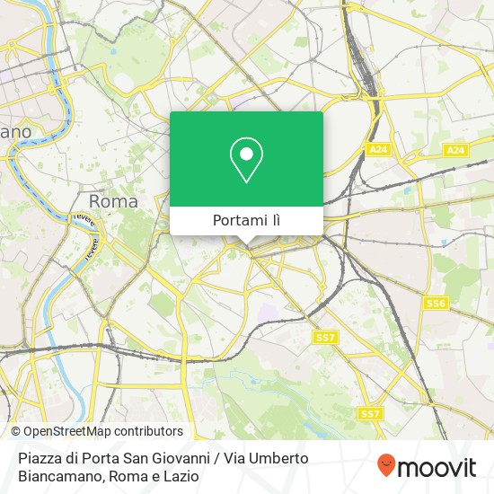 Mappa Piazza di Porta San Giovanni / Via Umberto Biancamano