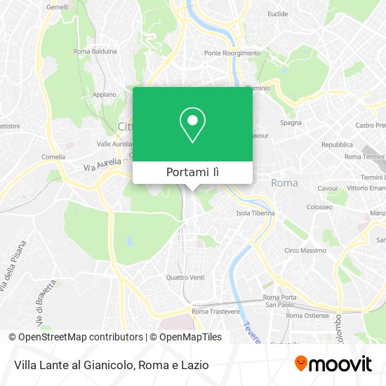 Mappa Villa Lante al Gianicolo