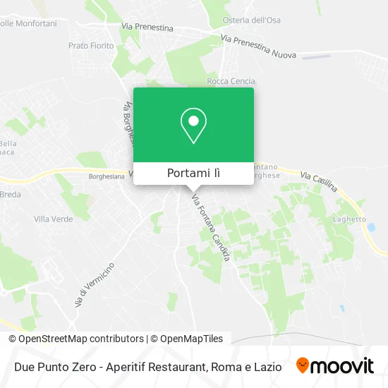 Mappa Due Punto Zero - Aperitif Restaurant