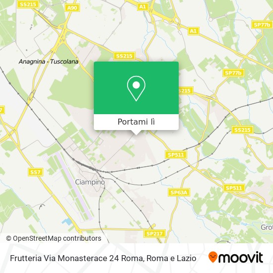 Mappa Frutteria Via Monasterace 24 Roma