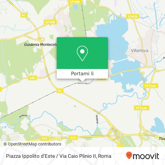 Mappa Piazza Ippolito d'Este / Via Caio Plinio II