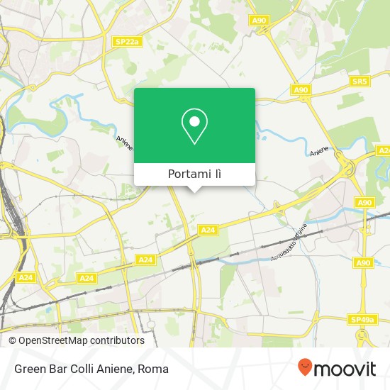 Mappa Green Bar Colli Aniene